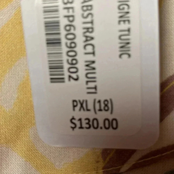 NWT SOFT SURROUNDINGS WO SIZ XL PETITE TUNIC TOP YELLOW BLACK SAGE FLORAL DESIGN - Picture 8 of 15